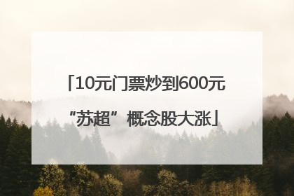 10元门票炒到600元 “苏超”概念股大涨