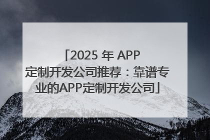 2025 年 APP 定制开发公司推荐：靠谱专业的APP定制开发公司