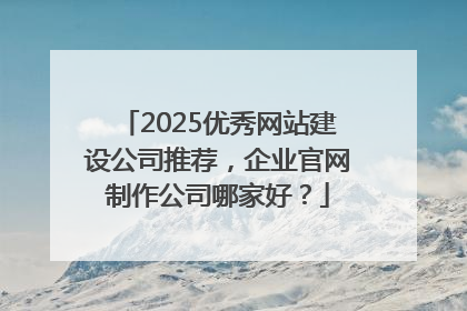 2025优秀网站建设公司推荐，企业官网制作公司哪家好？