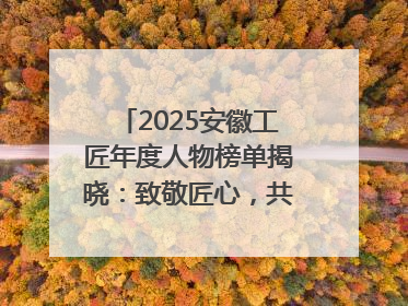 2025安徽工匠年度人物榜单揭晓：致敬匠心，共谱创新华章