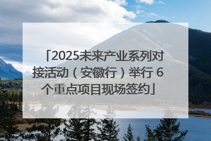 2025未来产业系列对接活动（安徽行）举行 6个重点项目现场签约